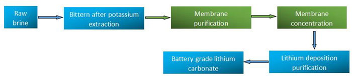 Lithium recovery membrane process 