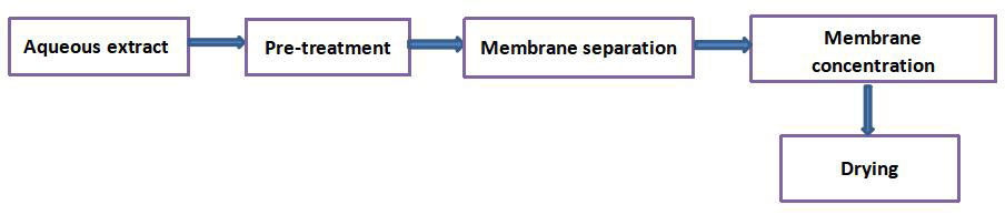 Flow chart of membrane separation process 